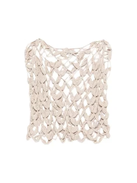 Dzianinowy top Antonelli Firenze bez rękawów beżowy