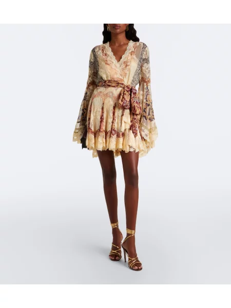 Rochie Zimmermann cu model floral din dantelă plic