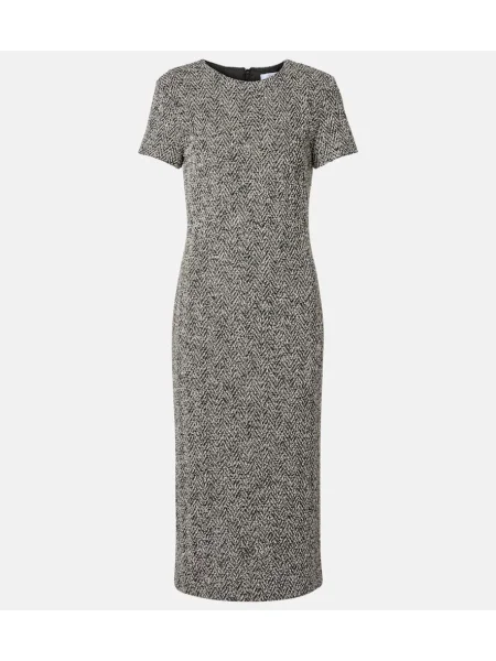 Rochie midi Max Mara de lână până la genunchi de costum gri