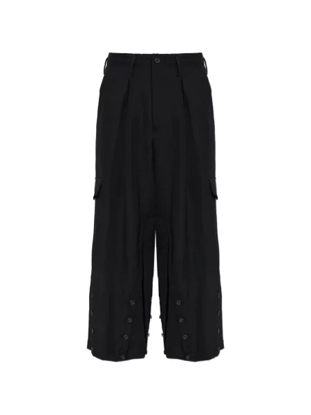 Pantaloni cargo Yohji Yamamoto de lână negru
