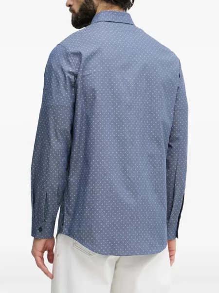 Lung cămașă Armani Exchange cu imagine albastru