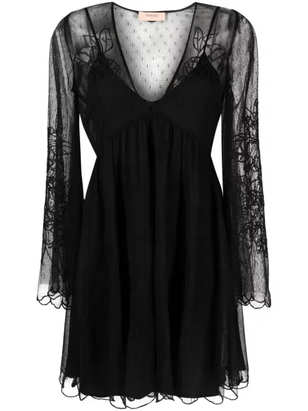 Rochie Twinset din dantelă de costum negru