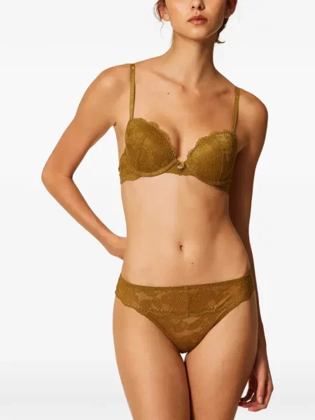 Sutien Twinset din dantelă maro