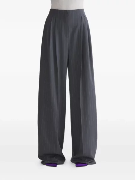 Pantaloni Mugler cu dungi gri