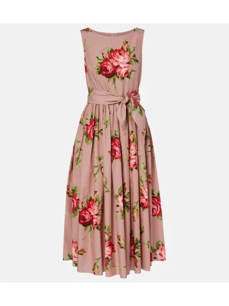 Rochie midi Dolce&gabbana cu model floral până la genunchi de costum roz
