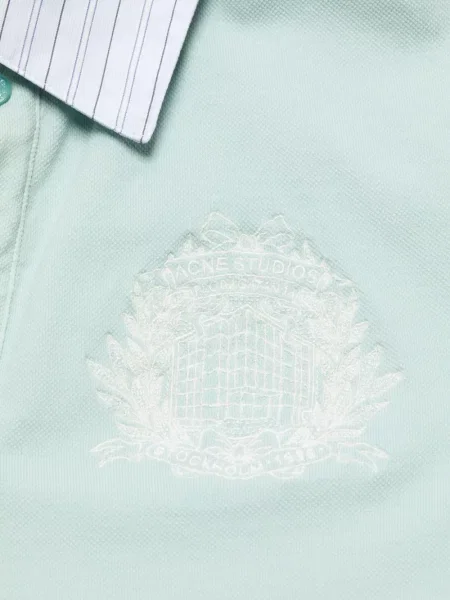 Tricou polo Acne Studios cu broderie verde