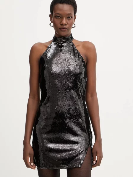 Haveone rochie mini mulată negru