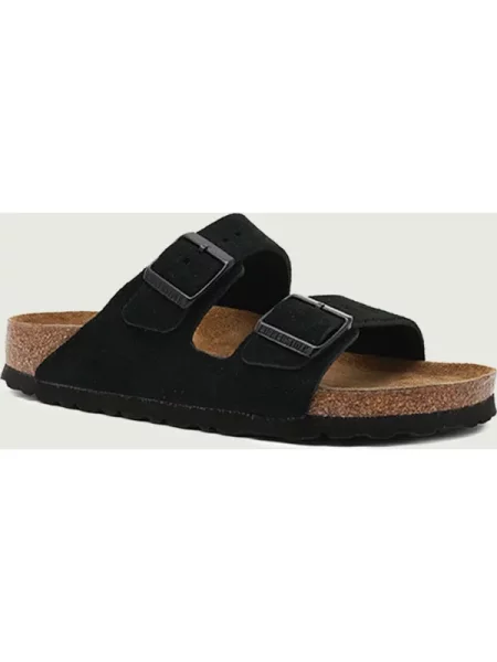 Birkenstock Papucs Arizona SFB VL | narrow fit soft footbed | hasított bőr fekete