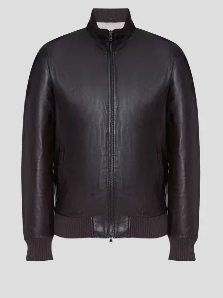 Шкіряна куртка Barba Napoli коричнева