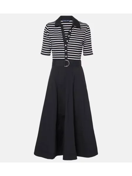 Rochie midi Veronica Beard cu dungi până la genunchi de costum negru