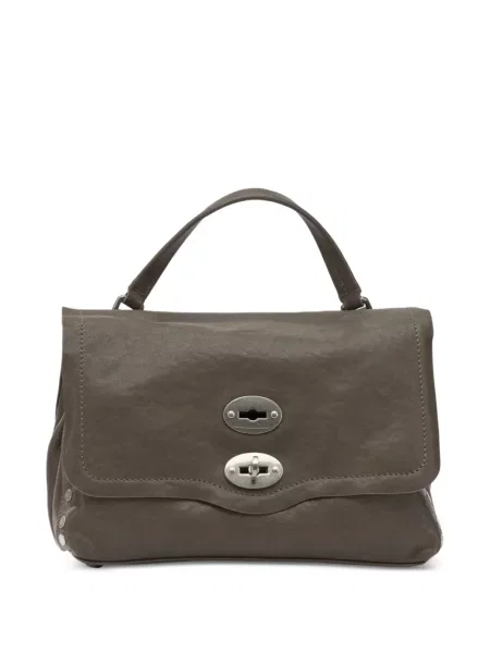 Torebka Zanellato skórzana z ćwiekami brązowa