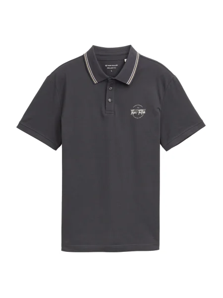 TOM TAILOR Majica temno siva bela