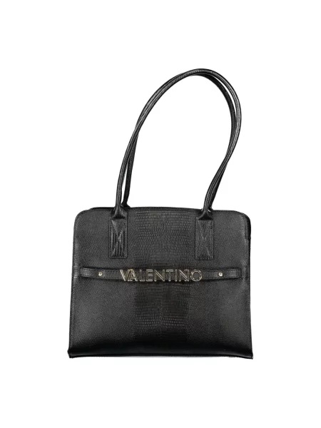 Lniana torebka Valentino By Mario Valentino czarna