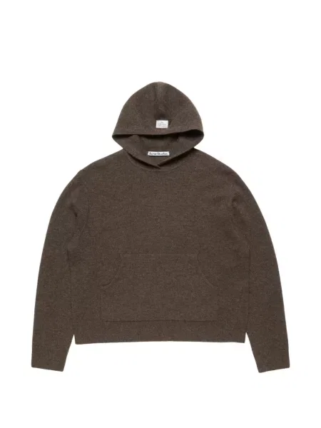 Hanorac cu glugă Acne Studios din cașmir maro