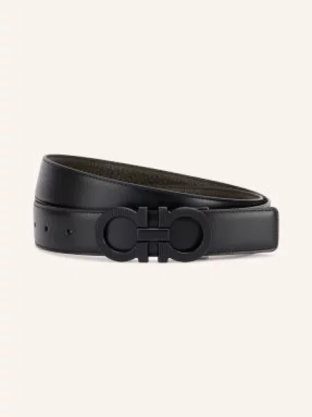 Ferragamo Pasek Skórzany Dwustronny schwarz czarny