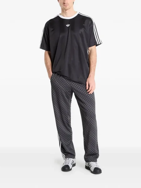 Krótka graficzny koszulka Adidas Campus z perforacją szara