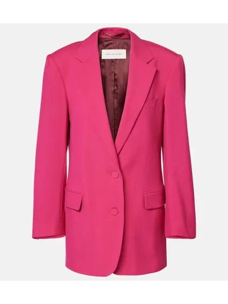 Sacou Dries Van Noten de lână roz