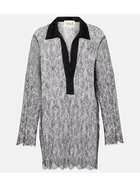 Jedwabny top Tove w kwiatki czarny