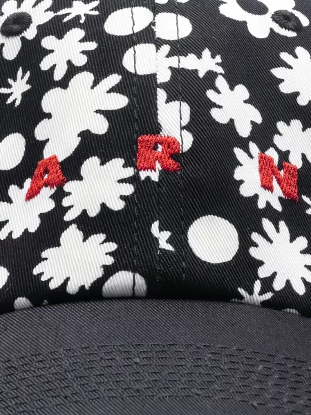 Șapcă Marni cu model floral cu imagine negru