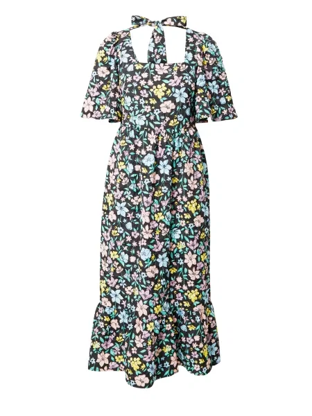 Warehouse Rochie albastru deschis / galben / roz negru