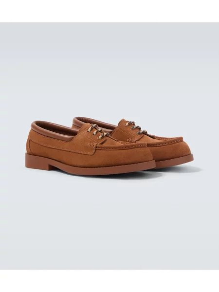 Pantofi loafer Bottega Veneta din piele de căprioară maro