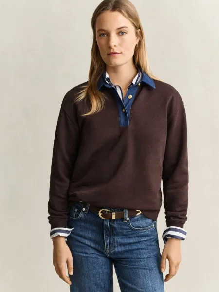 Gant bluza polo Kobiety dresowy S brązowy