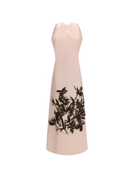 Rochie maxi Crida cu model floral cu imagine de costum roz