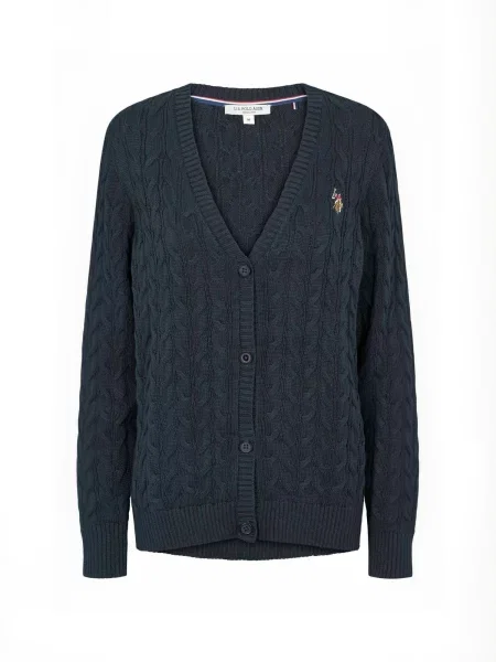 U.S. POLO ASSN. Geacă tricotată UW V-neck safir