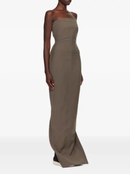 Rochie maxi Rick Owens fără bretele gri