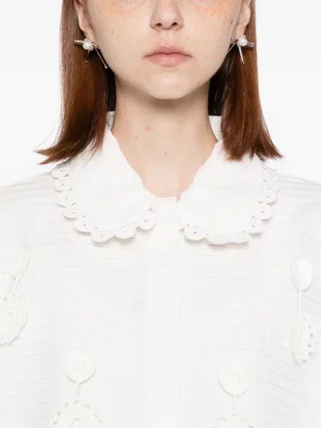 Bluză Róisín Pierce cu model floral alb