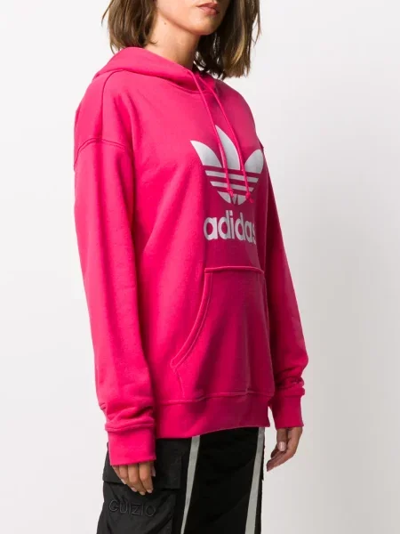 Hanorac cu glugă Adidas cu imagine roz