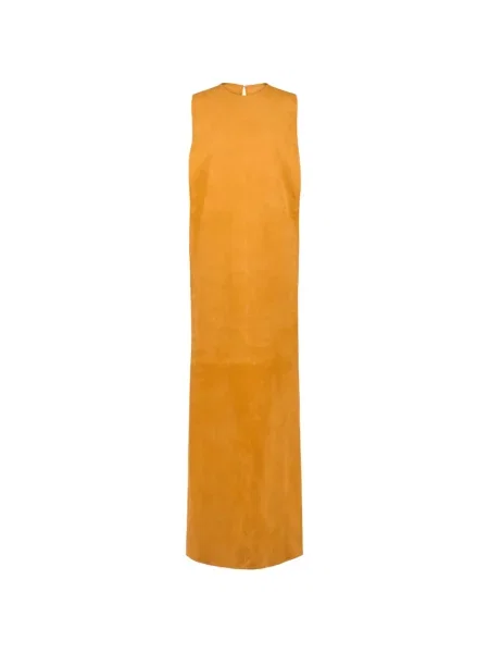 Rochie maxi Tod's din piele portocaliu