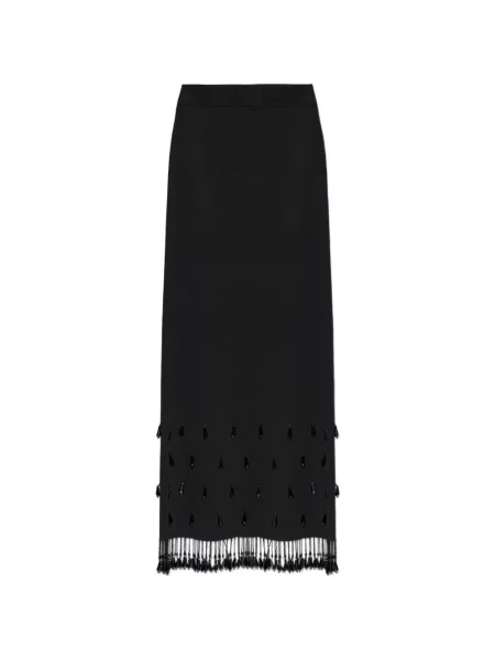 Fusta maxi By Malene Birger cu franjuri negru