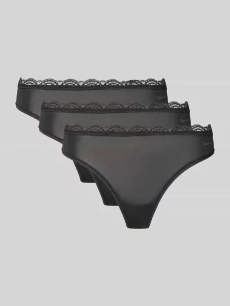 Stringi z nadrukiem z logo Calvin Klein Underwear czarne