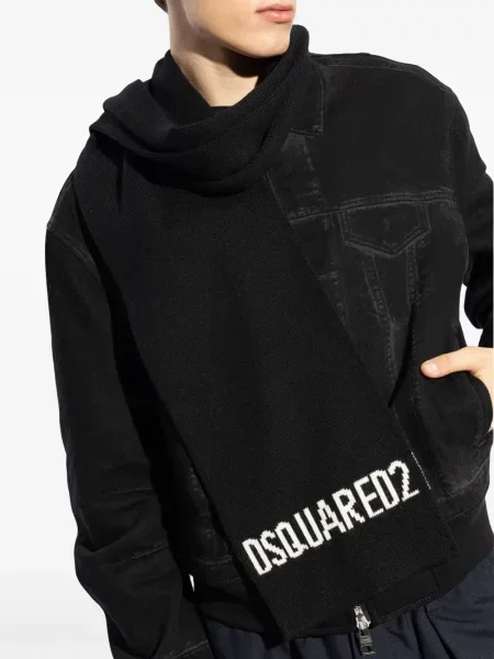 Szal Dsquared2 wełniana czarna