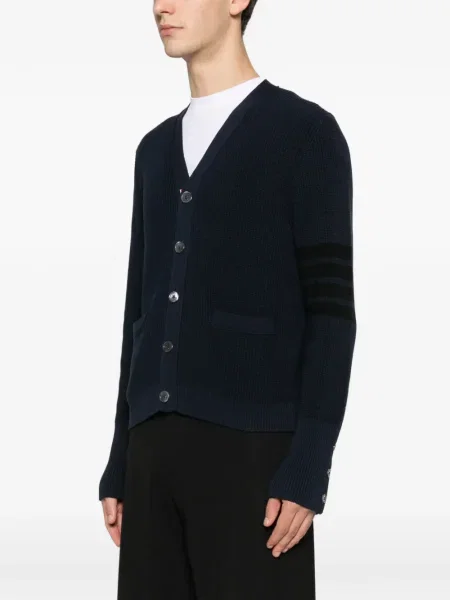 Cardigan Thom Browne cu dungi albastru