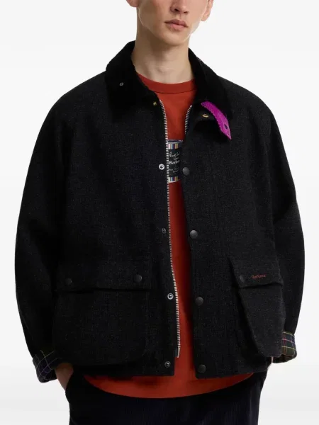 Gulerat geacă Barbour de catifea cord negru