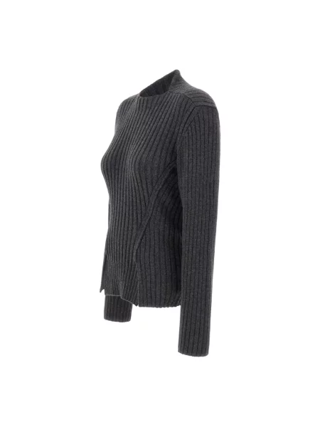 Lniany sweter Victoria Beckham szary