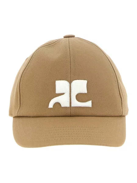 Czapka z daszkiem Courreges z logo beżowa