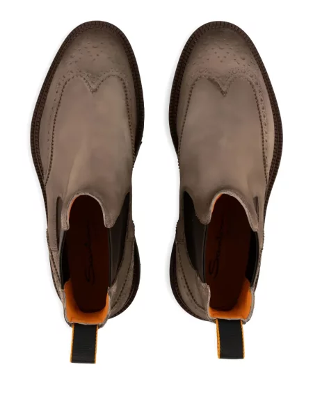 Botine chelsea Santoni din piele maro