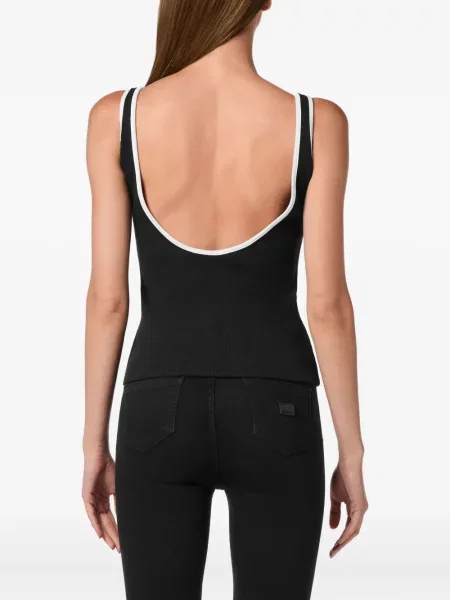 Top Philipp Plein tricotate cu nervuri negru