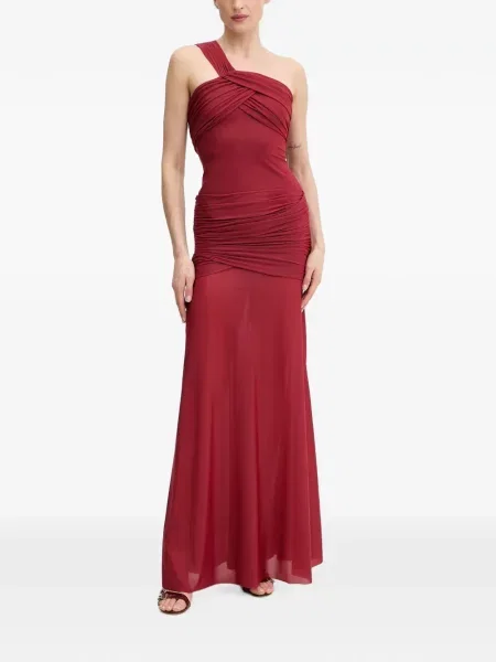 Rochie maxi Aniye By cu volane cu un umăr gol roșu