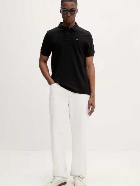 Tricou polo Tommy Jeans negru