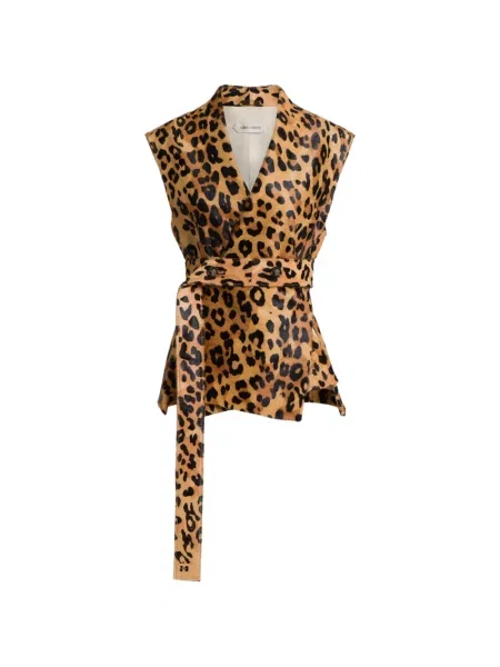 Vestă Alberta Ferretti cu imagine cu model leopard maro