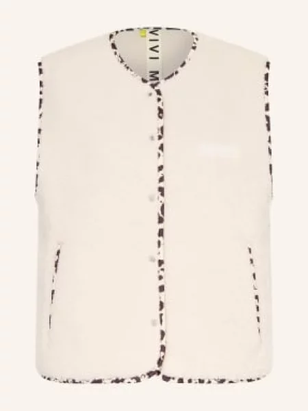 Vivi Mari Kamizelka Z Futerkiem Pluszowym beige beżowa