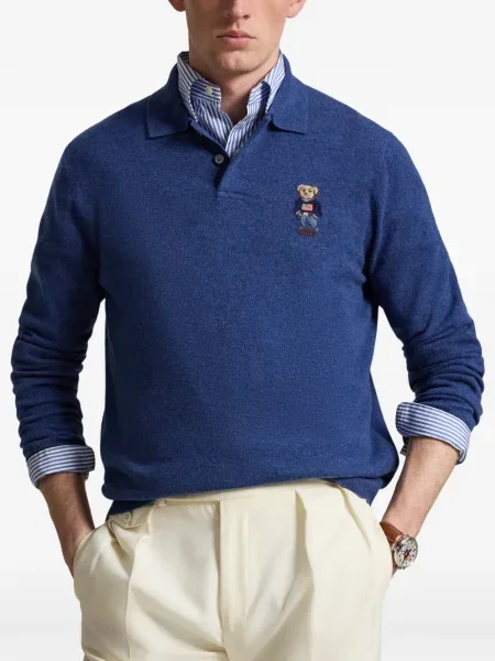 Tricou polo Polo Ralph Lauren cu dungi cu două rânduri de nasturi cu aplicații negru