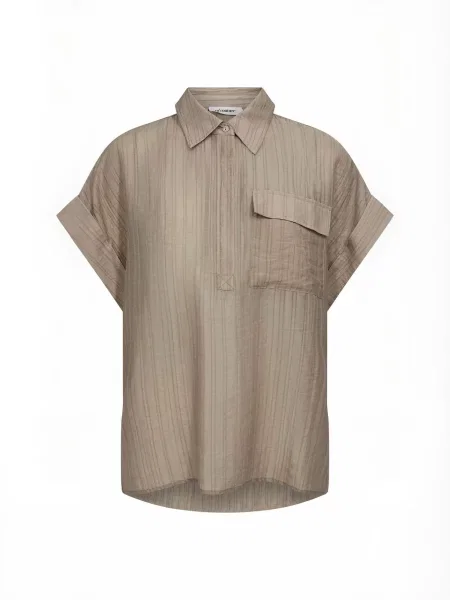 Co'couture Bluză Reggie închis / gri taupe bej
