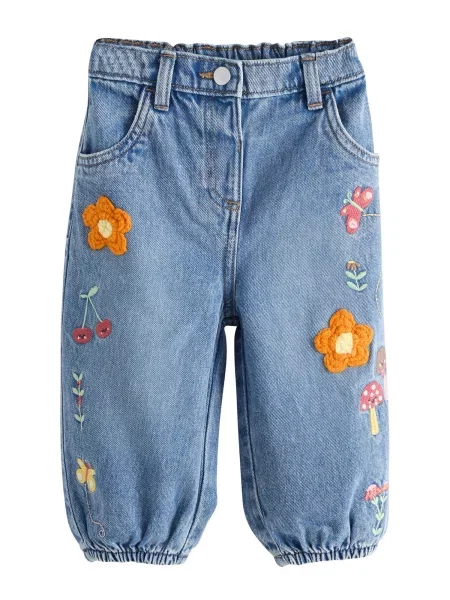 Next Jeans albastru denim / verde deschis / portocaliu / deschis roșu