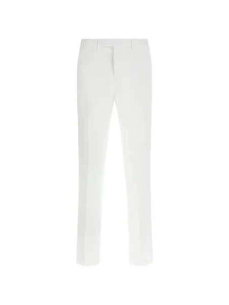 Pantaloni Pt Torino plisate stretch alb