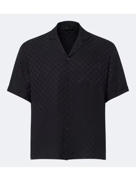 Cămașă Gucci de mătase albastru